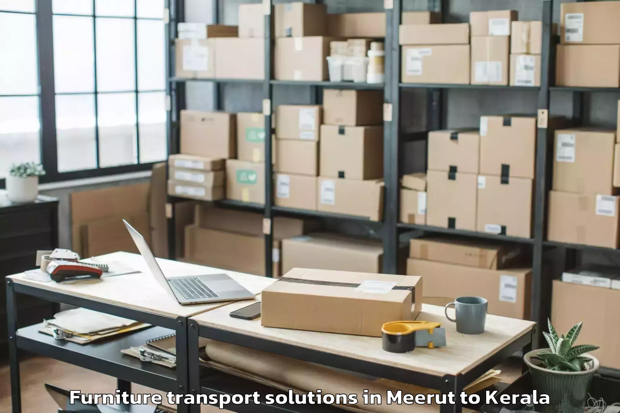 Top Meerut to Kunnamkulam Furniture Transport Solutions Available